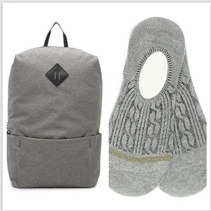 J.M Wechter Backpack, Lemon No Show Socks